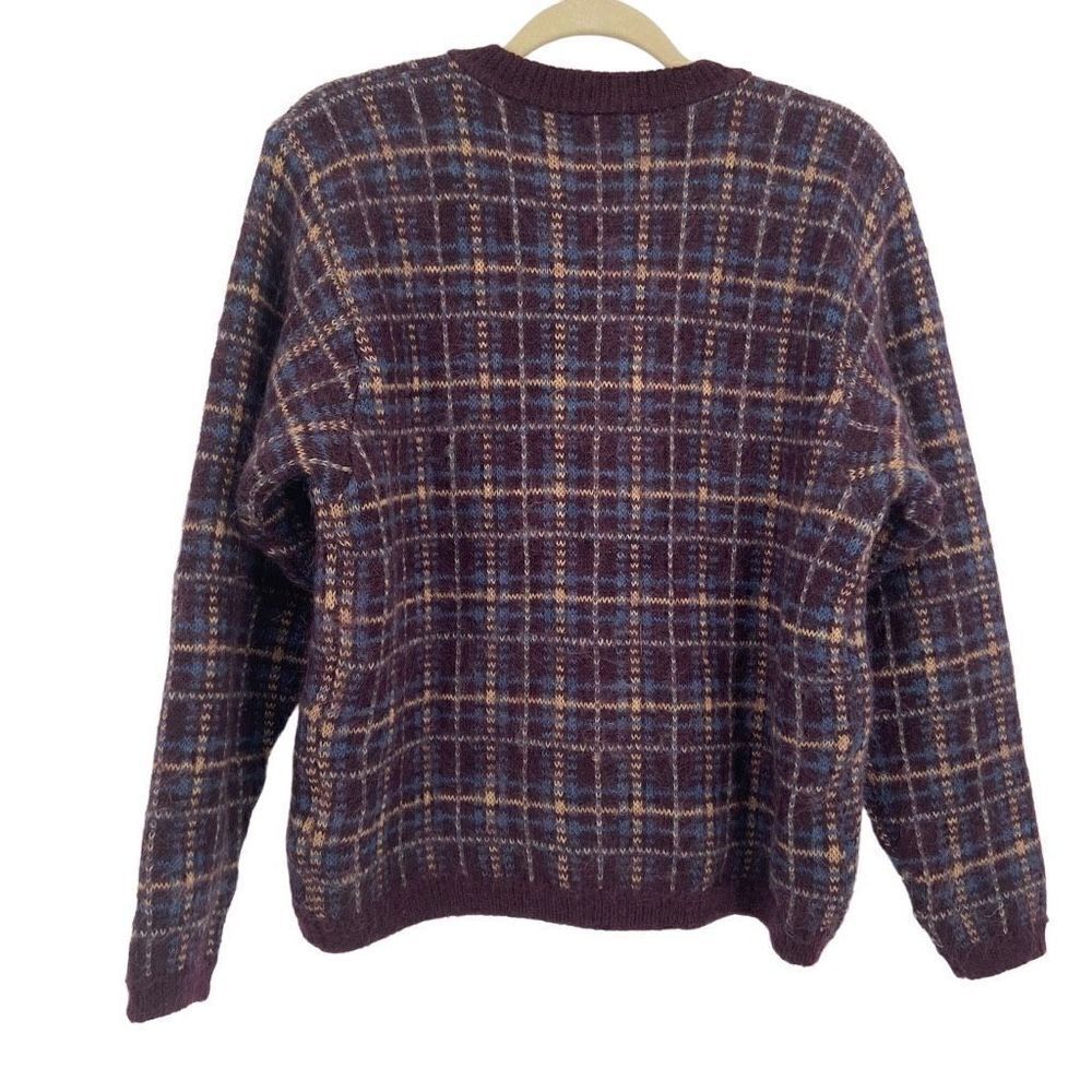 Equorian Heritage Mohair Blend Vintage Cardigan Sweater Medium Burgundy - Picture 5 of 9